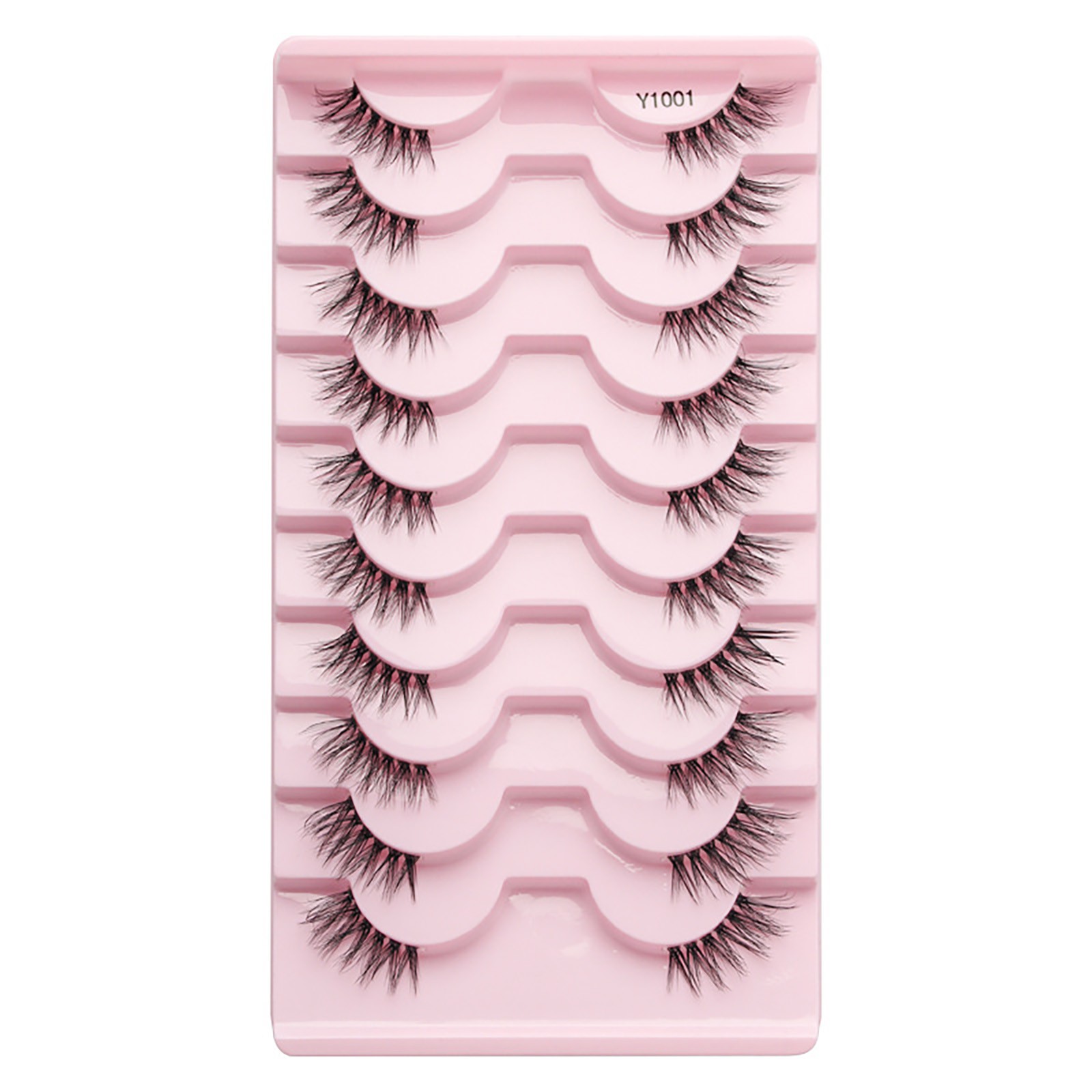 leiYoun Eyelashes eyelashes magnetic lashes New Half Cut False Eyelash Transparent Stem 10 Pair Occidental Eyetail Lengthened Half Eye Natural Dense Eyelash